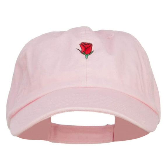 Mini Rose Embroidered Low Cap - Lt Pink OSFM