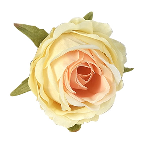 Mini Rose Heads Artificial Flowers Bouquet Silk Roses Flowers Bunches Bulk Faux Flower Arrangement for Home Valentines Wedding Table Centerpieces Party Decor, 1Pc, Multicolor(Yellow1,2.7x2.7")