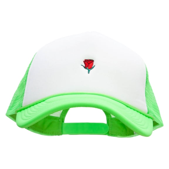 Mini Rose Symbol Neon Polyester Foam Front Big Size Mesh Cap - Neon Green XL-3XL