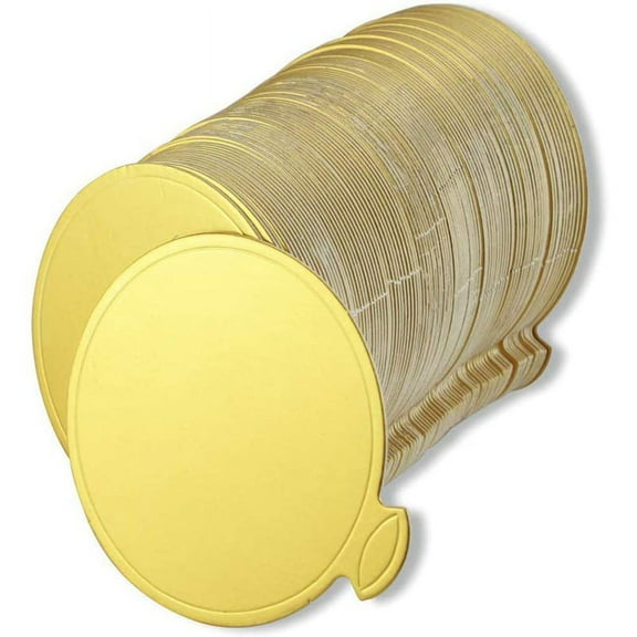 Mini Round Golden Cardboard Cake Base, Mousse Plate, 100 Pieces Paper Plate Base Dessert