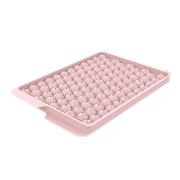 Mini Round Ice Cube Trays Small Crushed Ice Maker 0.45 Inch Tiny Ice Ball Mold Plastic Ice Tray with Lid for Coffee Juice Drinks Freezer