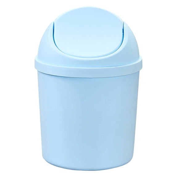 Mini Round Plastic Trash Can with Shake Lid, 5" Desktop Waste Bin for Bathroom, Kitchen, Office, Dorm, Odor-Sealing Swing Cover, Non-Slip Base, 1 Mini Storage Bucket