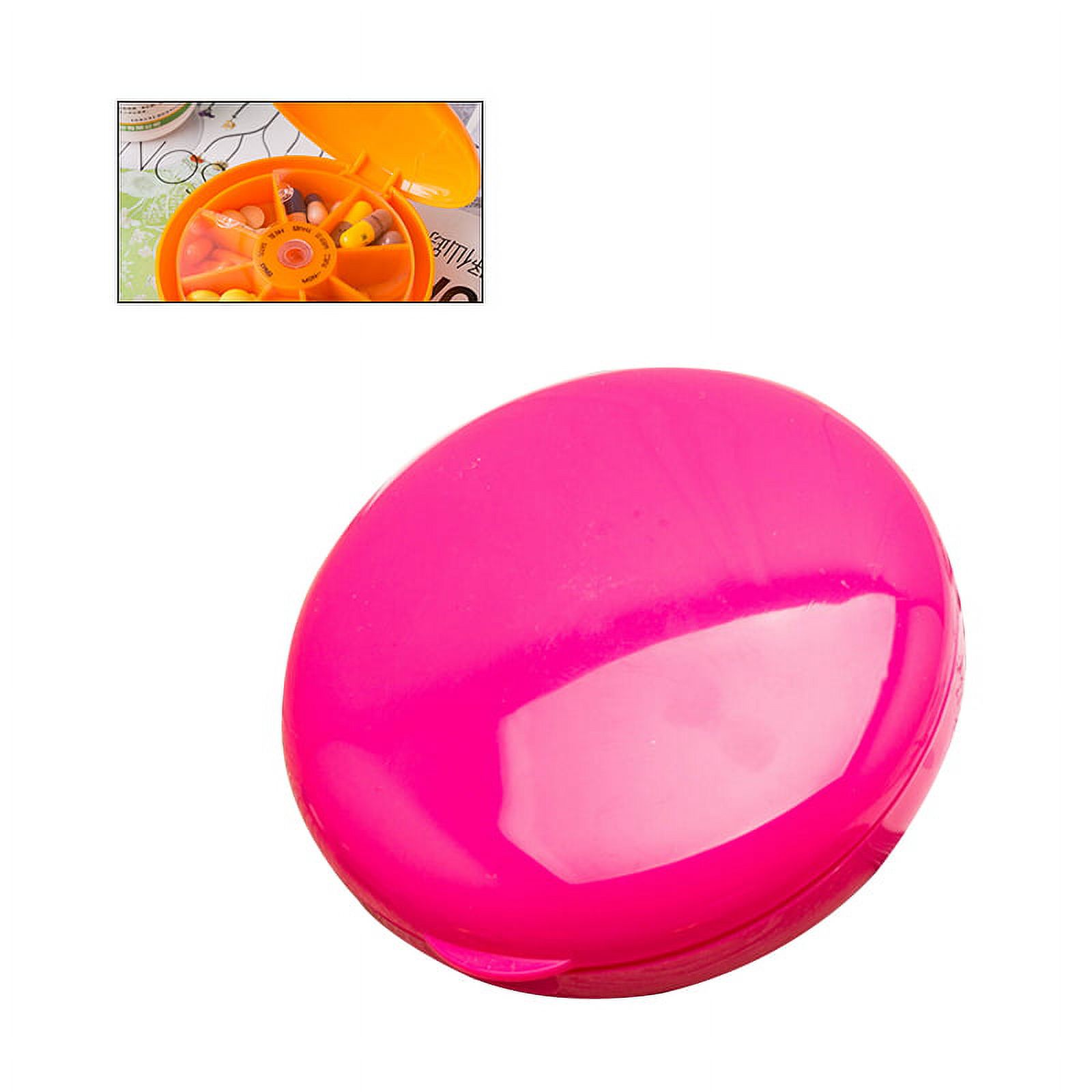 Mini Round Shaped Weekly Pill Organizer 7 Compartments Pill Box