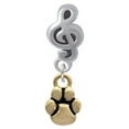thumbnail image 1 of Mini Rounded Gold Tone Paw - Clef Note Charm Bead, 1 of 1