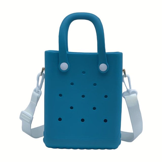 QAQYU Large /X-Large Waterproof Rubber Beach Tote, Eva Beach Bag Rubber Beach Bag Waterproof Sandproof Outdoor Tote Bag Portable Travel Red X Large