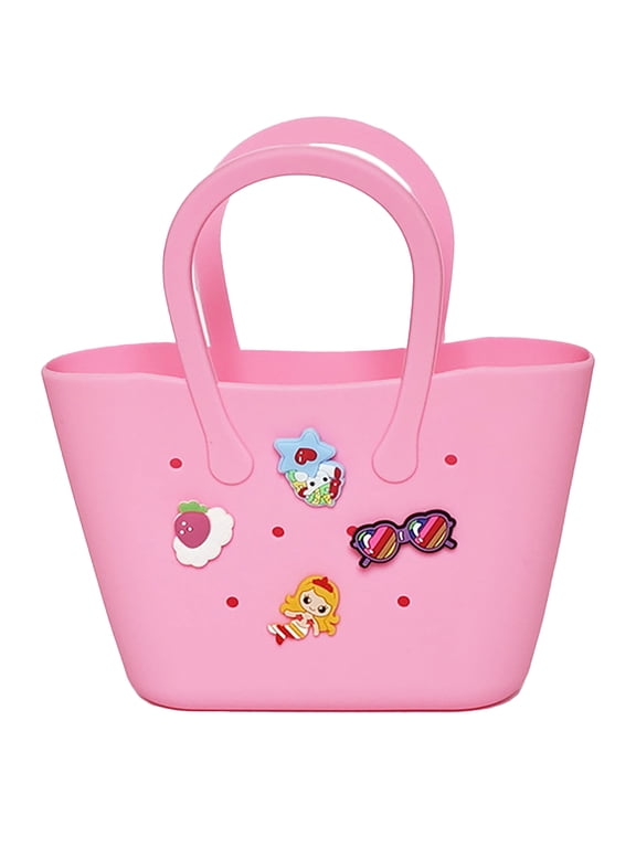Mini Rubber Tote Bag for girls/Small Rubber Beach Bag for kids