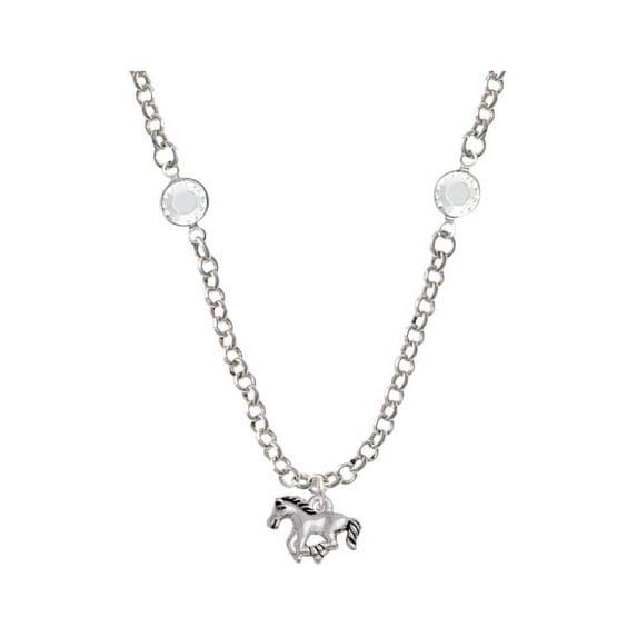 Mini Running Horse Clear Crystal Fiona Necklace