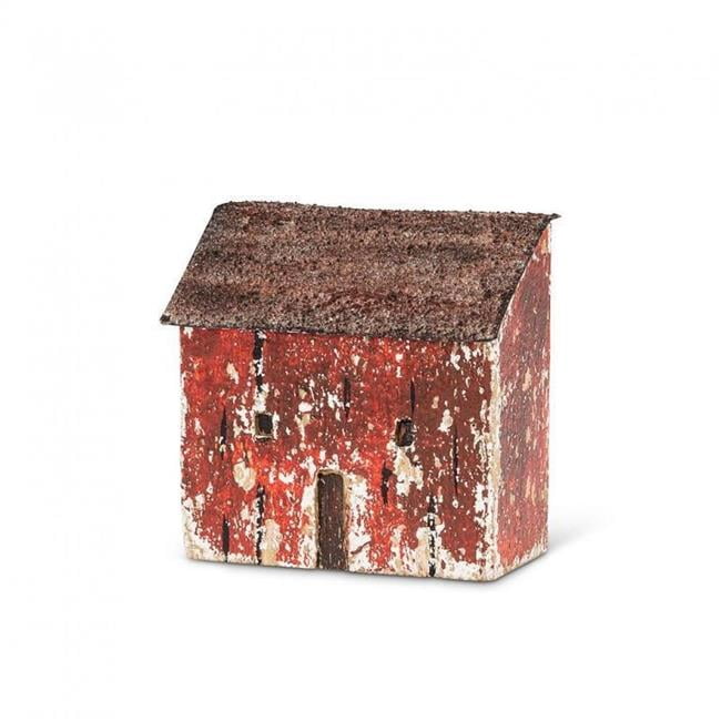 Mini Rustic Red Metal Roof Coastal House Figurine