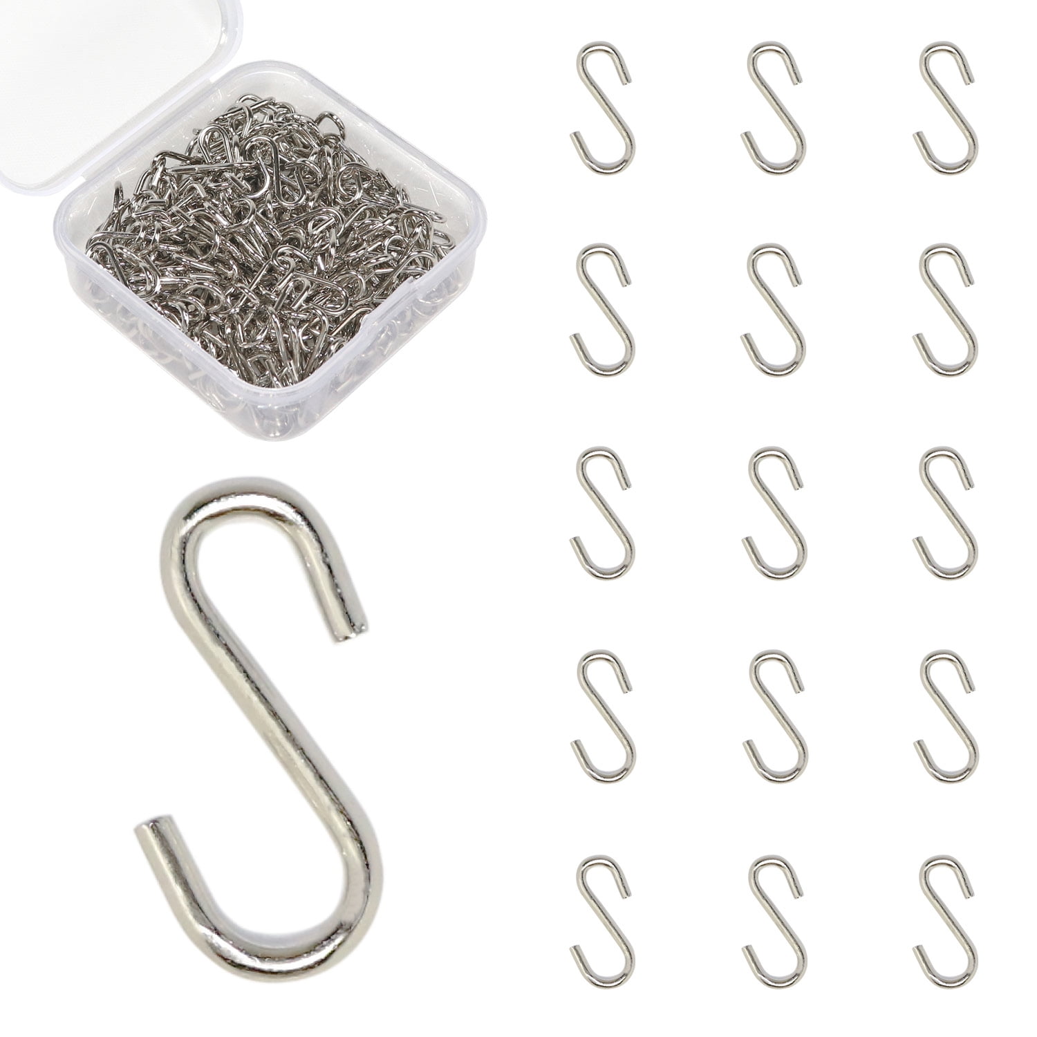 Mini S Hooks Connectors S Shaped Wire Hook Hangers 200pcs Hanging Hooks for  DIY Crafts, Hanging Jewelry, Key Chain, Tags, Fishing Lure, Net Equipment  (0.59 Inch) 