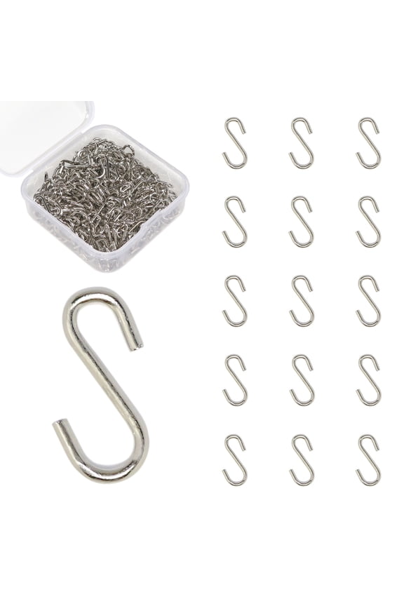 Mini S Hooks Hardware Hooks for Kitchen Use, Durable Metal, 200 Piece