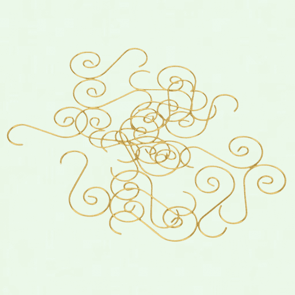 Mini S Shape Hooks, 60pcs Christmas Tree Hooks Ornament Holder Christmas Tree Decoration (Gold)