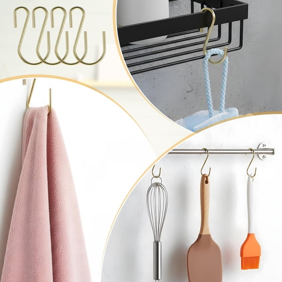 Mini S-Shaped Hooks for Hanging – Ngheia Metal S Hooks for Jewelry, Kitchenware & Ornaments, Small Connector Hooks for Christmas Decor, Plants & Organizing, Pack of 10