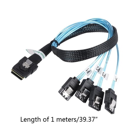 Mini SAS 36Pin (SFF-8087) Male to 4 SATA 7Pin Cables for SAS Server, for Raid Ca