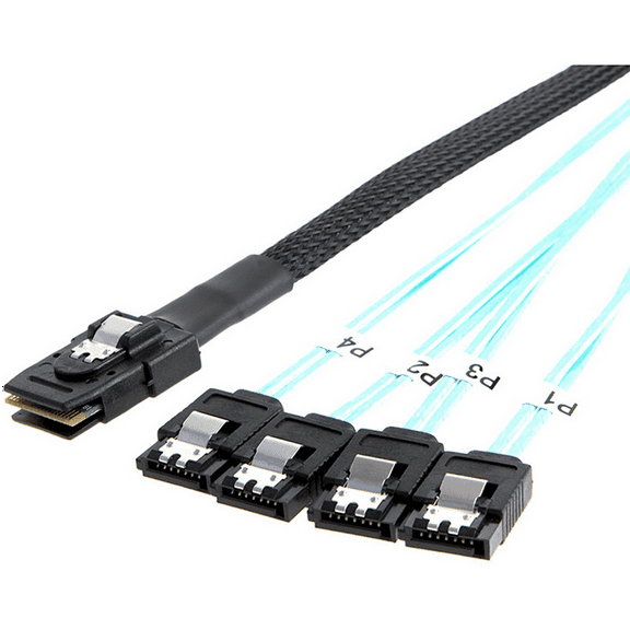 Mini SAS 36Pin (SFF-8087) Male to 4 SATA 7Pin Female Cable,1.0M
