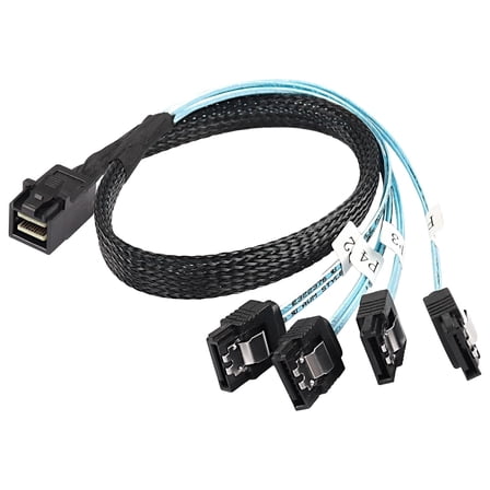 Mini SAS SFF-8643 to SATA Cable High Speed Server Internal Storage Hard Drive Connection Computer Cable Ideal for Data Transmission and Storage Solutions(0.5M)