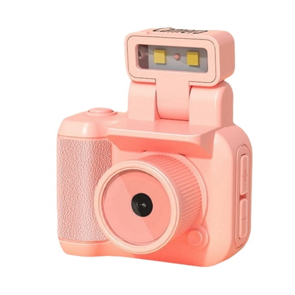 Mini SLR Style Camera Cmos with Flash Light & Charging Dock Portable Video Recorder DV 1080P with LCD Screen Pink