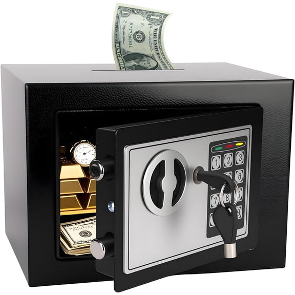 Mini Safe Box with Digital Keypad & , Small Safe Deposit Boxes with Slot, Safety Boxes for Office Dorm, Drop-resistant & Durable, For , , Passport,