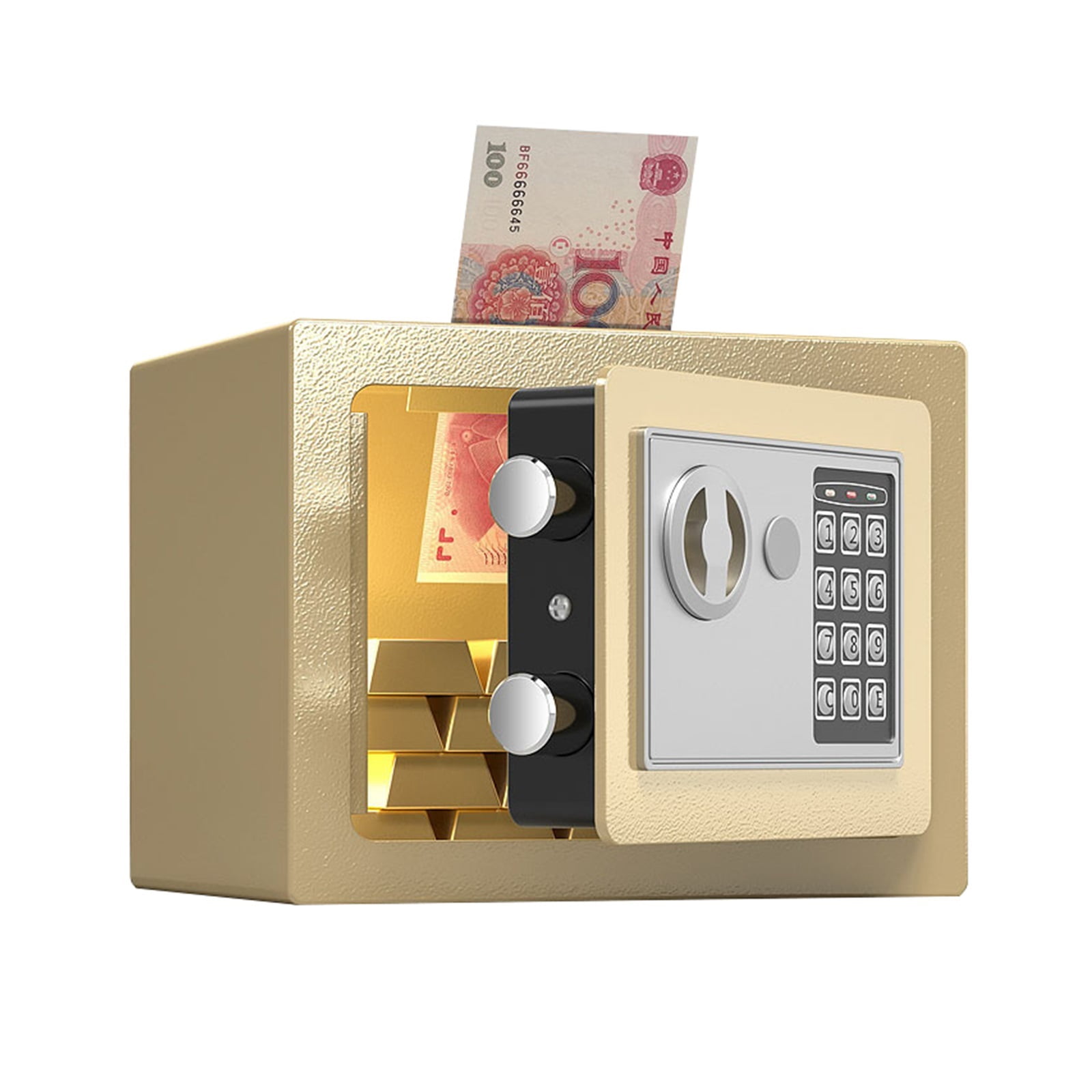 Mini Safe Key Password,Double Insurance Antitheft Home Safe Deposit