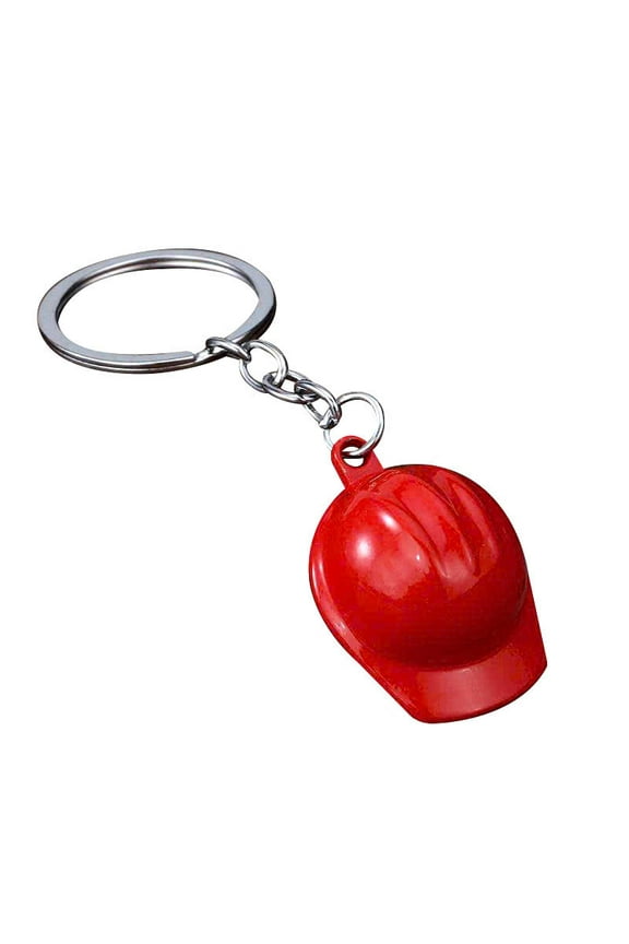 Mini Safety Helmet Keychain , red Hard Hat Key Ring for Construction Workers & Gifts