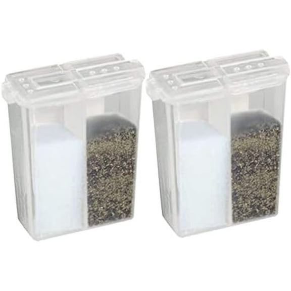 Mini Salt and Pepper Shakers - Dishwasher Safe, Clear Plastic Set of 2 Travel Shakers with Lids$$Home Decor, Kitchen, & Other