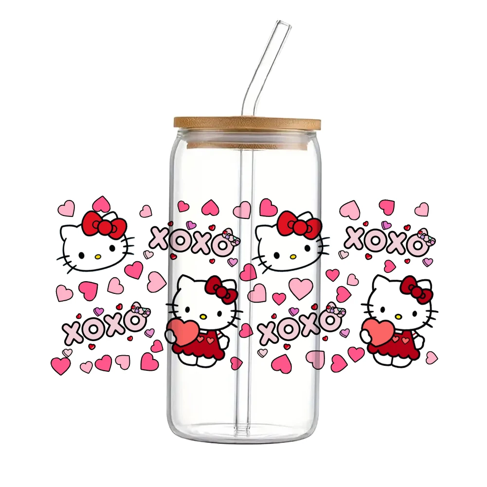 Mini Sanrio Hello Kitty Cartoon 16oz UV DTF Cup Wraps Transfer Sticker