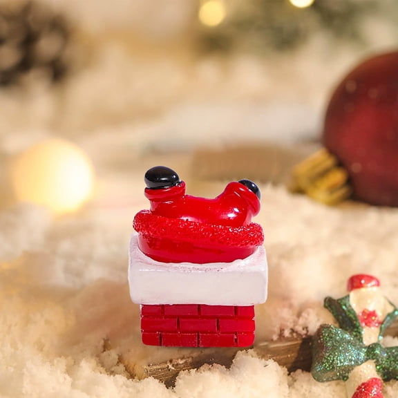 Mini Santa Christmas Figurines, 2-Piece Red Plastic Tabletop Decoration Set for Trees, Shelves and Snow Scenes