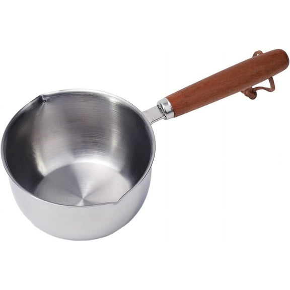 Mini Sauce Pan Cooking Pot Chocolate Melting Pot Stainless Steel Sauce pan with Pour Spout,Stainless Steel Hot Oil Pan Hot Sauce Pot Cooking Butter Melting Pot(300ml)
