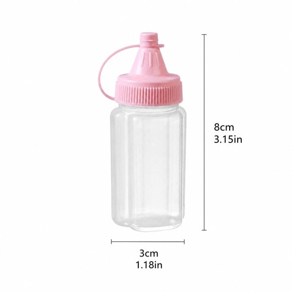 Mini Sauce Seasoning Box with Lid, Squeeze Condiment Bottles, Ketchup Honey Bottle, Salad Dressing Container for Lunch, BBQ, Camping Condiment Squeeze Bottles Dinnerware Pink