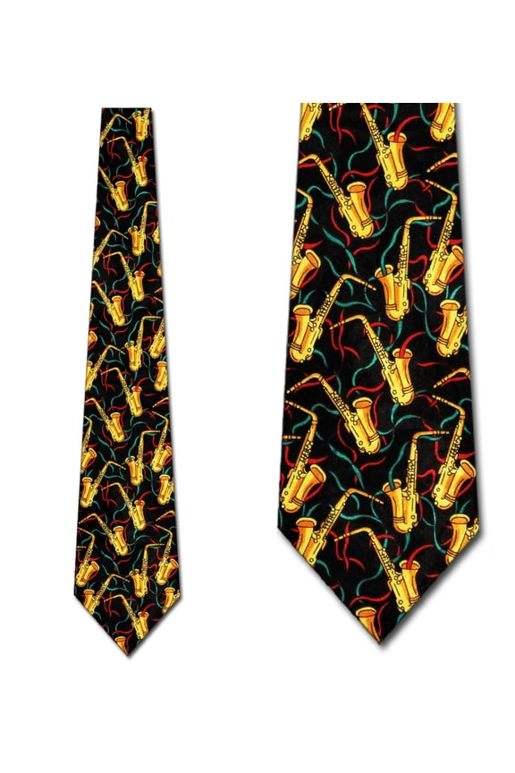 Mini Saxophone Allover Necktie Mens Tie