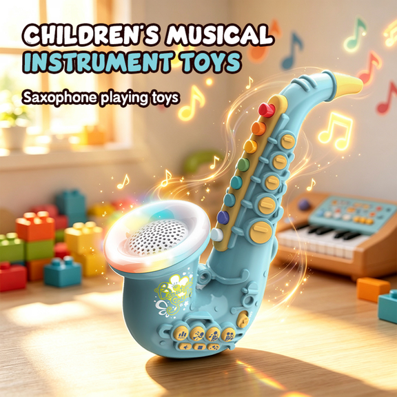 Mini Saxophone Toys for Kids, Musical Instrument Educational Toys with Lights and Music for Girls Boys Christmas Gifts