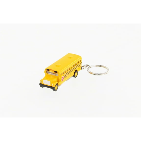 Mini School Bus Key Chain, Yellow - Kinsmart 2523DK - 2.5" Scale Diecast Model Car