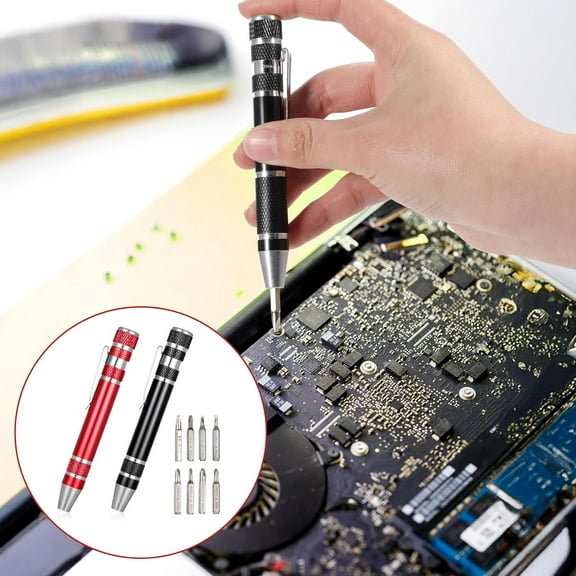 Mini Screwdriver,Eyeglass Repair Kit,8-in-1 Multifunctional Small Screwdriver,Glasses Repair,Mini Screwdriver Kit For Mobile Phones,Electronic Products(Black 4.3*0.6in)from ANMUYUM