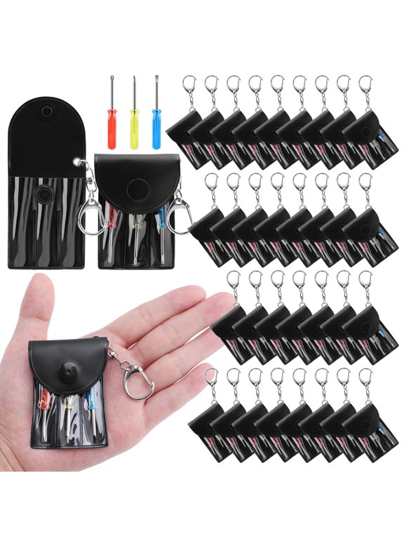Mini Screwdriver Keychain Set Bulk 30 Pcs, Compact Small Utility Keyring Tools, Multipurpose Pocket Tool Accessories for Adults, Practical Mini Tools for Employees Coworkers