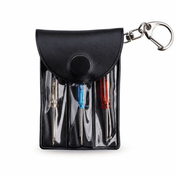 Mini Screwdriver Keychain Tool Set Carbon Steel Precision Bit Kit with Leather Storage Pouch Portable EDC Repair Tool for Glasses Phone Electronics Emergency Fix