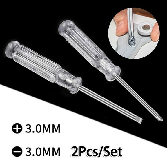 Mini Screwdriver Set - 2Pcs 3.74Inch Cross and Slotted Screwdrivers for Toys and Small Repairs