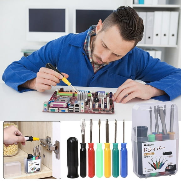 Mini Screwdriver Set for Electronics Repair, QQZ Precision Tool Kit with Anti-Slip Grip, Multi-Purpose Small Screwdrivers for Phones Watches Laptops Jewelry