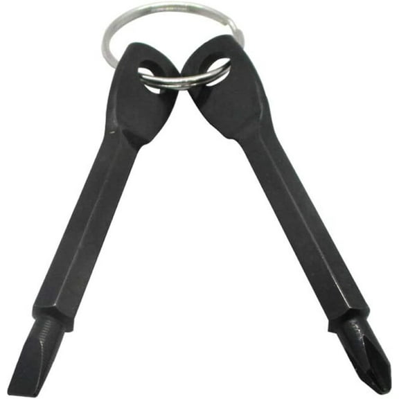 Mini Screwdriver Set (Pack of 2) - Tiny Precision Flat Head & Phillips Screwdriver - Portable Screw Repair Tool - Screw Fixing Tools - Key Shape Screwdriver for General Repair