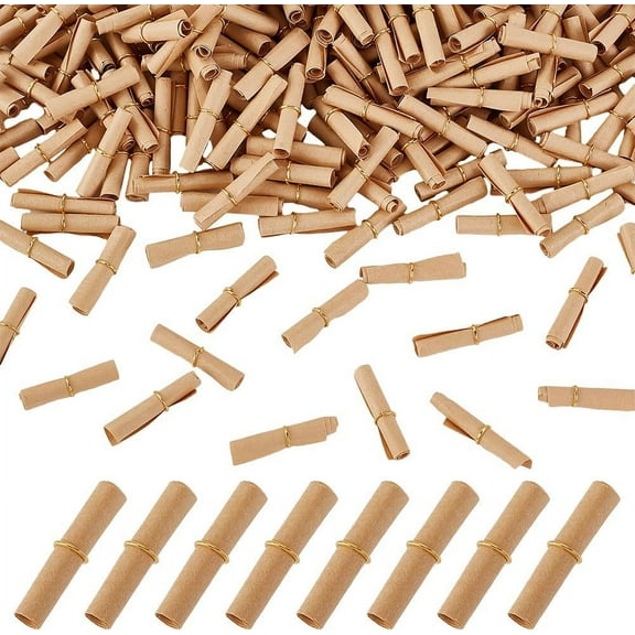 Mini Scrolls - 400 Pcs Vintage Message Paper Rolls 2.3x0.8 inch Write-On-It for Gifts & Decorations 1box