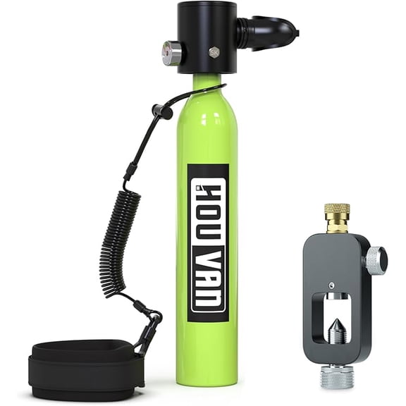 Mini Scuba Tank 0.5L Capacity Inflatable Diving Tank DOT Certified Portable Scuba Tank Support Underwater Breathing up to 16ft for Underwater Work/Underwater Recreation