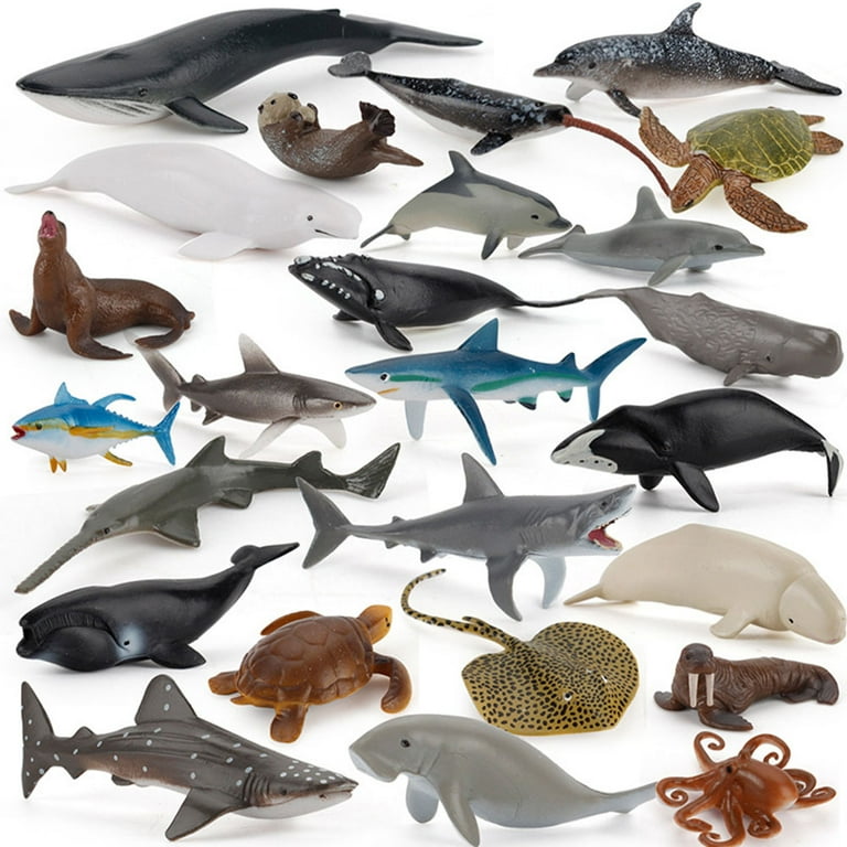 Mini Sea Animal Action Figure Dolphin Shark Whale Turtle Marine