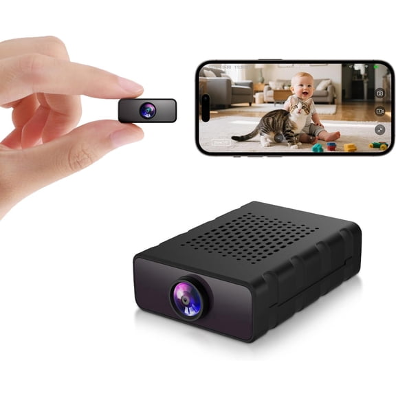 Mini Security Camera,4K HD Wireless Nanny Cam,Free Cloud&SD Storage,Miniature Pet Monitor with App,Motion Detection,Infrared Night Vision,Works with/Without WiFi for Baby/Pet/Nanny Monitoring Camera