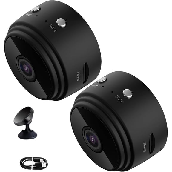 Mini Security Cameras Wireless 1080p HD - Magnetic Indoor/Outdoor Security Camera with Night Vision, 150° Wide Angle, Battery Powered, Easy Setup No Drilling