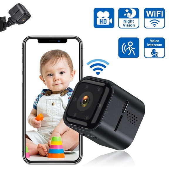 Mini Security Cameras Wireless Wifi, 1080P Portable Small HD Nanny Cam with Night Vision, Video Record and Motion Detection for Home Car Drone Office and Outdoor Use