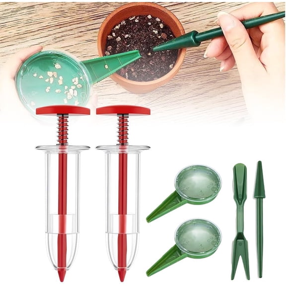 Mini Seed Spreader Kit, 2026 New Mini Sowing Seed Dispenser, Small Seed Planter Tool, Manual Seedlings Dibber And Widger Set, Seed Sower Spreader Handheld For Tiny Seeds