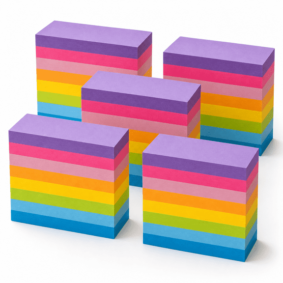 Mini Self-stick Indexable Sticky Note Tabs, 8 Bright Colors