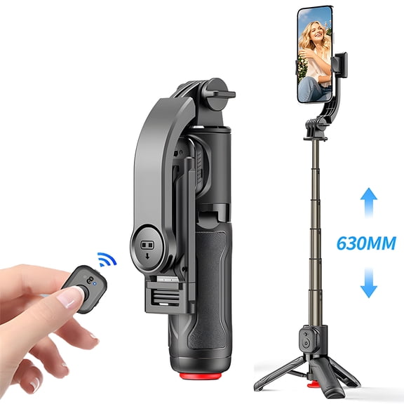 Mini Selfie Stick with 360 Rotation, Wireless Bluetooth Control, Portable Auto POP Open Phone Holder for Selfies Video Recording Vlogging - Stabilizer Camera, Travel Photography Kit
