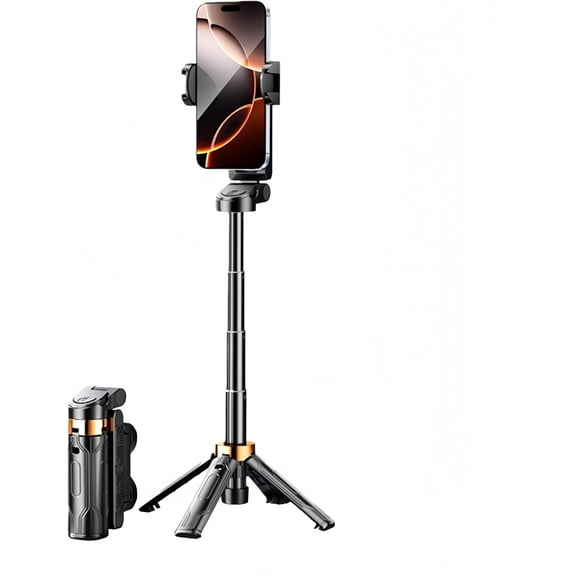 Mini Selfie Stick Tripod, 4" Pocket-Sized Selfie Stick with Bluetooth Remote, 4-Leg Reinforced Stand, 360 Rotation, 3.8 oz Lightweight for iPhone/Android, Ideal for Travel/Live Stream/Vlog