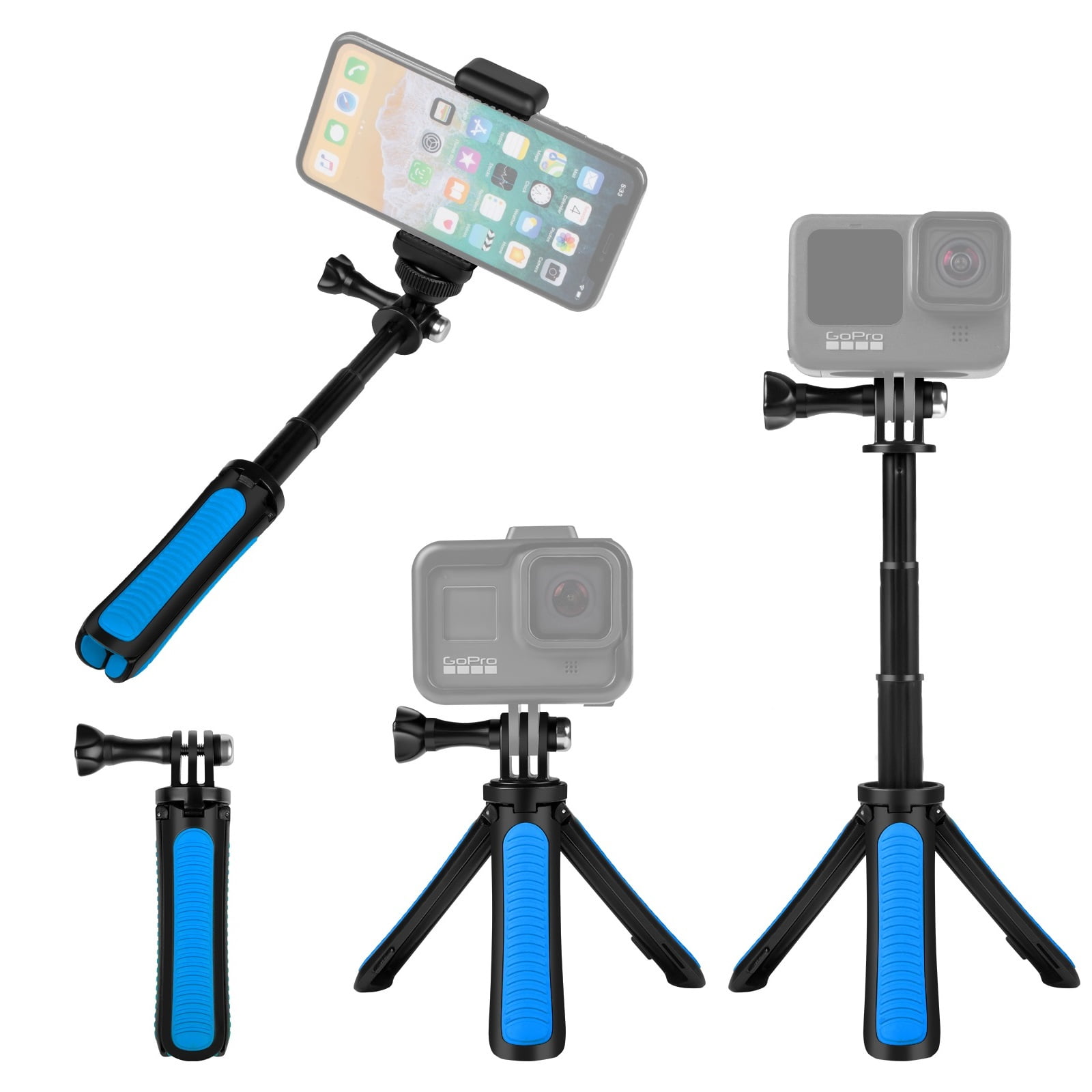 Selfie Stick Tripod For Gopro Hero 3-Way Monopod Tripod Foldable