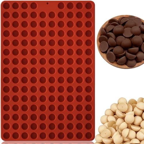 Mini Semi Sphere Shape Molds Silicone, 148 Cavities Round Baking Moulds for Dog Treats Snack Candy Chocolate Chip Cookie Wax Yogurt Melts, Oven Safe Small Half Ball Pellet Sheets