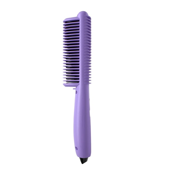 Karma Beauty Mini Serenity Ionic Hair Straightener Brush | Portable 4-in-1 Heated Ceramic Brush for Anti-Frizz, Smooth & Shiny Hair | Dual Voltage Travel-Friendly & Portable Straightener (Lilac)